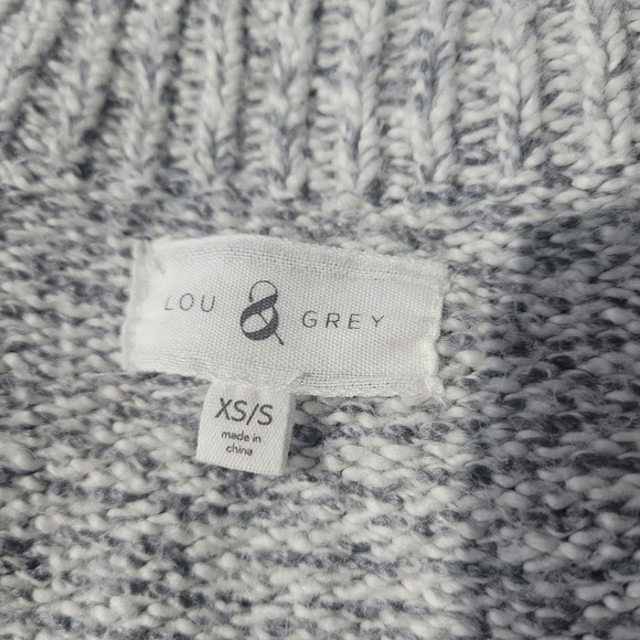 Lou & Grey Poncho Dolman Batwing Marled Sweater - Layering Cream & Grey Sz. XS/S - Picture 7 of 9